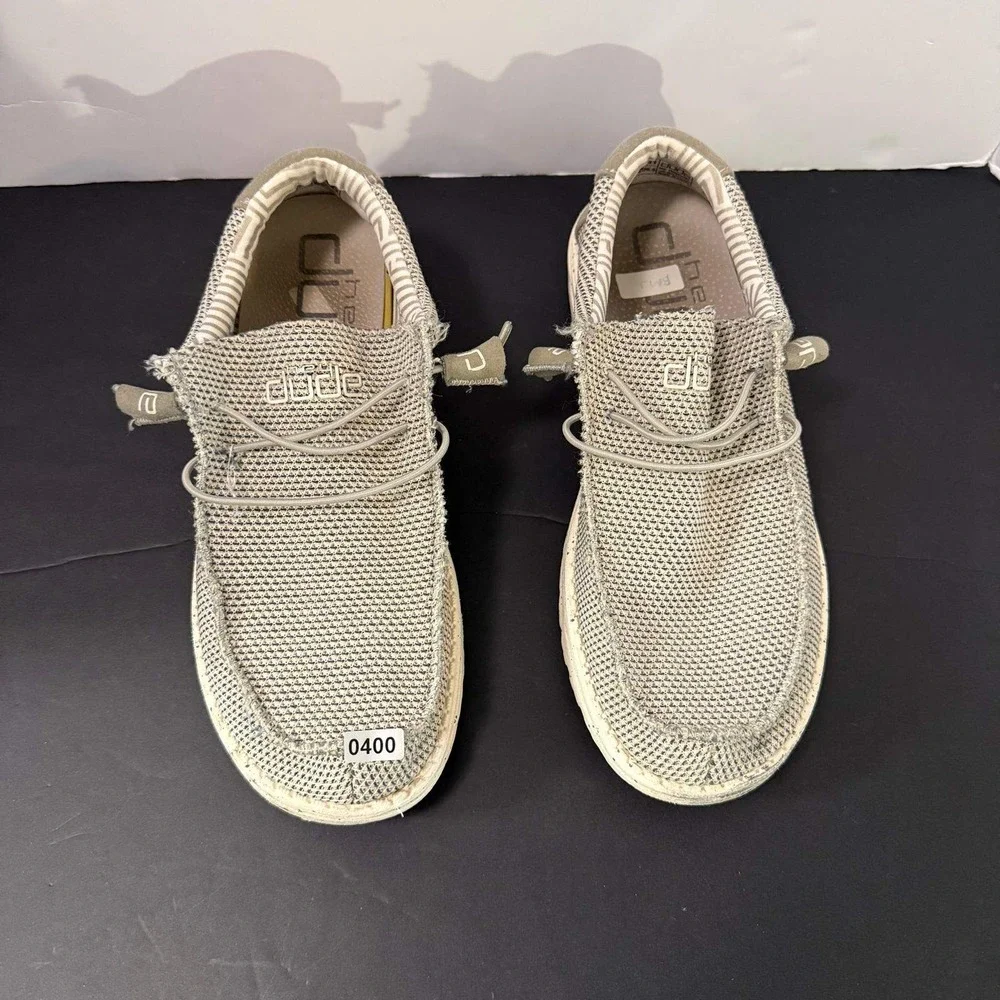 Hey Dude Wally Sox Ash Mens Slip On Loafers Sneakers Gray US 8